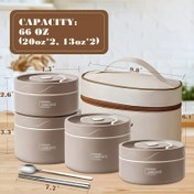Resim 1 Set of Lunch Box And Lunch Bag - Çeşitli Renklerde Mevcut - 4 Katmanlı Paslanmaz Çelik Öğle Kutusu + 1 Yalıtımlı Çanta, Kapalı Yalıtımlı Öğle Kutusu, Okul, Ofis, Açık Hava Kampı ve Ev Kullanımı İçin Uygun, Mikrodalga Güvenli 