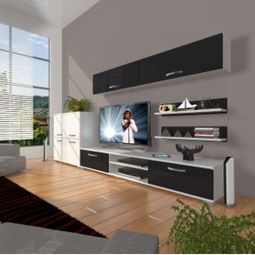 Resim Decoraktiv Eko 6y Mdf Dvd Tv Ünitesi Tv Sehpası - Beyaz - Siyah 