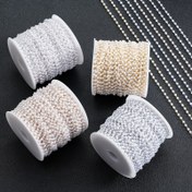 Resim 1m Moda İnci Bakır Zincir, 4mm DIY Takı Yapım Malzemeleri, Kolye ve Bileklik için El Sanatları Aksesuarları 