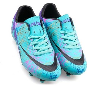 Resim La Liga 570 Çocuk Çim Saha Kramponu Turkuaz / Mor Siyah - Beyaz 