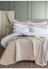 Resim Tek Kişilik Belmont Bej Timeless Yatak Örtüsü Nevresimli Prime Set Bej 