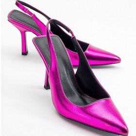 Resim Luvishoes Ferry Fuşya Metalik Kadın Topuklu Ayakkabı Fuşya 