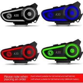 Resim Nvg A30 Motosiklet Kask Kulaklık Intercom Bluetooth V5.3 Işıklı Motorsiklet 2 Eşleşme Özellikli 