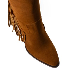 Resim Deery Hakiki Süet Taba Rengi Western Püsküllü Kadın Bot - E4467ZTBAC01 