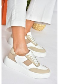 Resim Fox Shoes P274048809 Beyaz/bej Günlük Kadın Spor Ayakkabı Sneakers Beyaz - Bej 