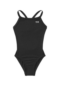 Resim Tyr Durafast Elite Diamondfit Kız Çocuk Mayo - Solid Siyah 