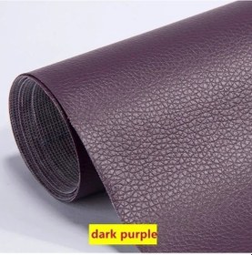 Resim Kendinden Yapışkanlı Deri Tamir Yama Seti Kanepe Mobilya Araba Koltukları İçin Dark Purple 70x50cm 