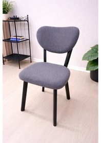 Resim A Kalite Elma Sandalye Kılıfı Bohem Sandalye Kılıfı Kum Desen Esnek Kumaş Lastikli 2 Parça Antrasit 