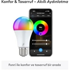 Resim Ecovibe Akıllı LED Ampul, 9W-TITREŞIMSIZ, 16.7 Milyon Renk, Sesli Kontrol, 806'LÜMEN, Doğal Sarı ve Beyaz Renk, Ambiyans, Destekli, 2 Yıl Garantili 