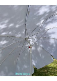 Resim Plaj Deniz Balkon Şemsiyesi Sentetik Kumaşlı Şemsiye Bidonsuz Eğilebilir 2 Metre Şemsiye 1 Bej 