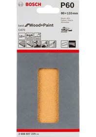 Resim Bosch Best For Ahşap Zımpara 80 X 133 Mm 60 Kum 6 Delik 260860722 