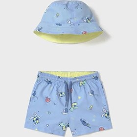 Resim Mayoral Bebek Mayo Güneş Korumalı Çift Taraflı Deniz Şortu ve Şapka Seti 1646 - TURUNCU / 12 ay 