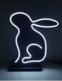 Resim DESTİNA - Destina Ahşap Tavşan Temalı Gece Lambası- Masa Lambası 