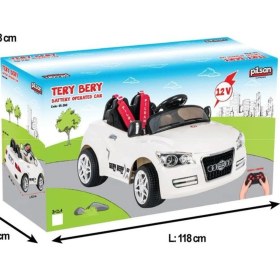 Resim Pilsan Tery Bery Kumandalı 12v Akülü Araba-beyaz Renkli 