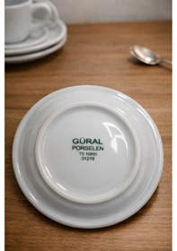 Resim Güral Porselen 2'li Kahve Fincanı Takımı Hediyelik Kutulu Şık Türk Kahvesi Fincan Seti-308 Düz 