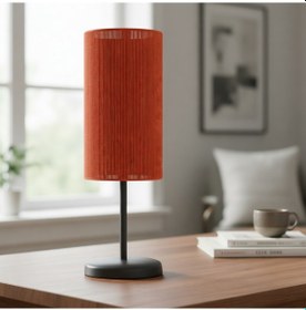 Resim Sunna Gri Gövde Kiremit Başlık Dekoratif Abajur Gri 