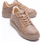 Resim Kadın Spor Ayakkabı Paraşüt Gold Fermuar Detaylı Vizon Tayra Vizon 