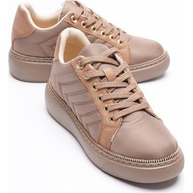 Resim Kadın Spor Ayakkabı Paraşüt Gold Fermuar Detaylı Vizon Tayra Vizon 