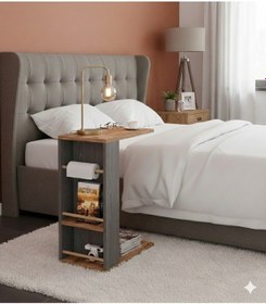 Resim Pint C Tipi Koltuk Yanı Sehpası Dergilikli Laptop Kahve Yan Sehpası Yatay Çam - Negro - Cappucino Çam - Negro - Cappucino 