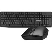 Resim KM-7500 Siyah Kablosuz Q Multimedia Klavye + Mouse Set Everest