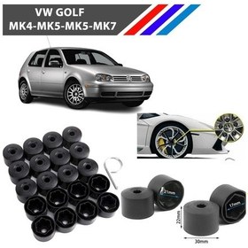 Resim Otozet - Vw Golf Bijon Civata Kapağı Siyah Renk 20 Adetli Set 17mm 1k06011739b9 