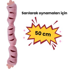 Resim Matatabili Peluş Sosis Kedi Oyuncağı 