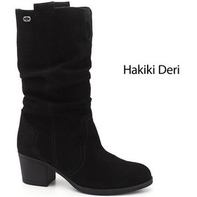 Resim Gönderi(R) Gönderi R Kadın Siyah Süet Kalın Topuklu Körüklü Hakiki Deri Çizme Gkzc13447531 Siyah Süet 
