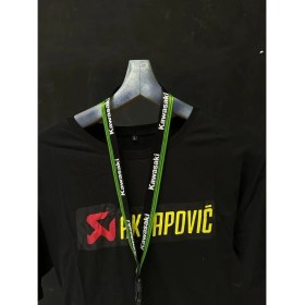 Resim Kawasakı Logolu Yeşil Çizgili Baskılı Motosiklet Boyunluk Modeli 