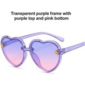 Resim Moonbıffykız Çocuk Kalp Şekilli Parlak Güneş Gözlüğü Uv Koruma Parti Aksesuarımavi51gri Gri 