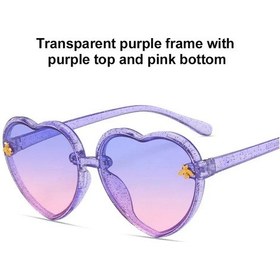 Resim Moonbıffykız Çocuk Kalp Şekilli Parlak Güneş Gözlüğü Uv Koruma Parti Aksesuarımavi51gri Gri 