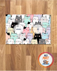 Resim MEVESE Petmat Kedi Mama Paspası , Kaymaz Taban , Yıkanabilir , Evcil Hayvan Paspası 024-MULTİ 