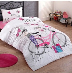 Resim Taç Cute Girl Tek Kişilik Nevresim Takımı 