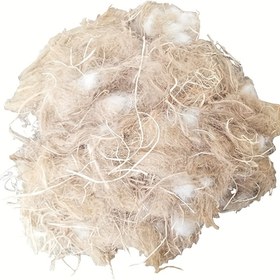Resim 1 adet doğal karışık yuva malzemesi pedi kuş yuvası için, yuva malzemesi pedi kuş yuvası inşası ve saklanma yeri için çok uygun jüt kuş jade kuş hibiskus kuş yuvası yuva kuş yuvası ped malzemesi 