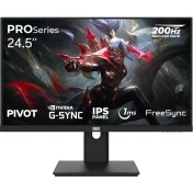 Resim Dragos Proseries P245FHD200 1ms Fhd 200Hz 24.5 Inç Freesync G-Sync IPS Pivot Oyuncu Monitörü 