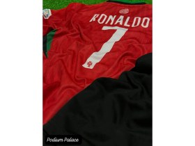 Resim Milli Takım R.o.n.a.l.d.o Portekiz Şampiyonlar Ligi Kırmızı Siyah Çocuk Forması 4lüset ZYN16 