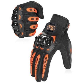 Resim Mdsj Motosiklet Eldiven - Nefes Alabilir, Dokunmatik Ekran, Avuç İçi Korumalı - Polyester Malzeme Turuncu 