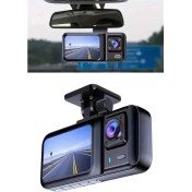 Resim 1080P Sürüş Kaydedici 2 Inç Araç Araba Ön Iç Arka Dvr IPS Ekran 