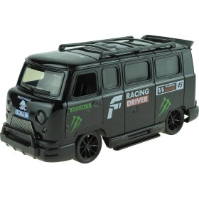 Resim Erzi Oyuncak Minibüs Işıklı Sesli Duman Çıkaran Sürtmeli Minibüs Siyah 