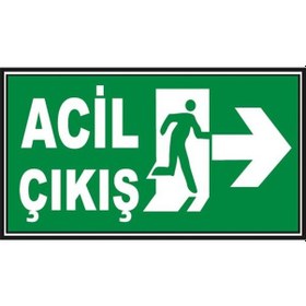 Resim 5 Adet Fosforlu Acil Çıkış Levhası - Fotolümenli - Sağ Yön 