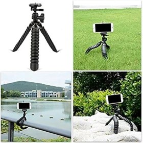 Resim Daytona Akrobat Silikon Ayaklı Telefon Dslr Kamera 3 Ayaklı Ahtapot Tripod-Siyah (2 ADET) 