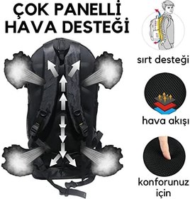 Resim Baggor 90 Litre Körüklü + Ayakkabılık Su Geçirmez Çok Gözlü Laptop Bölmeli Destek Kemerli Erkek Bayan Okul-Kampçı-Seyahat-Dağcı-Outdoor-Trekking Sırt Çantası 