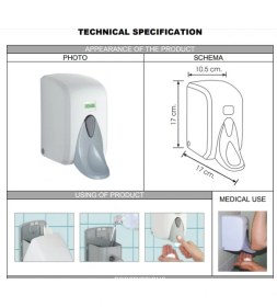 Resim Şeker Portakalım Vialli F5MC Hazneli Medikal Köpük Sabun Dispenseri Aparatı 500 ml Gri 