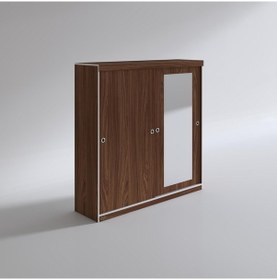 Resim Kenzlife Gardırop Sürgülü Kapaklı Kapılı 180 Papatya Cvz Aynalı Gardolap Dolap 