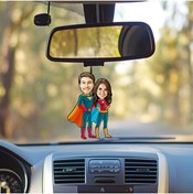 Resim Ejoya Kişiye Özel Fotoğraflı Süperiz Karikatür Araba Dikiz Ayna Süsü 114949 