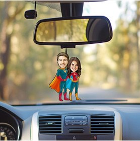 Resim Ejoya Kişiye Özel Fotoğraflı Süperiz Karikatür Araba Dikiz Ayna Süsü 114949 