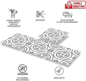 Resim Tink Kendinden Yapışkanlı Geometrik 03 Desenli PVC Karo 30x30 cm (4 Adet / 0,36 m²) 