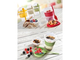 Resim Titiz Take'n Go Kapaklı Kaşıklı Yoğurt Kabı 