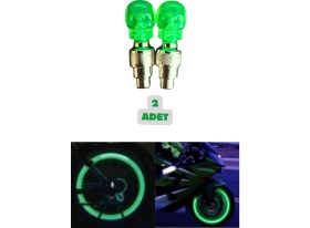 Resim Vekorr 2 Adet Hareket Sensörlü Led Işıklı Sibop Kafatası Şekilli Bisiklet Araç Motor Sibop Kapak Lambası 