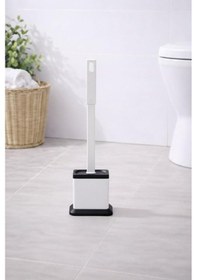 Resim Silikon Tuvalet Fırçası Pratik Silikon Wc Klozet Fırçası Kare Beyaz S-220 Açık Ahşap 