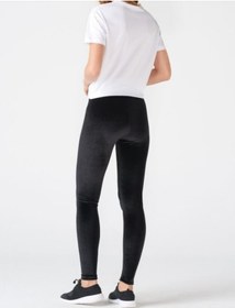 Resim Pucka Fashion Modabizimle Siyah Yüksek Bel Kadife Taytsiyahs Siyah 